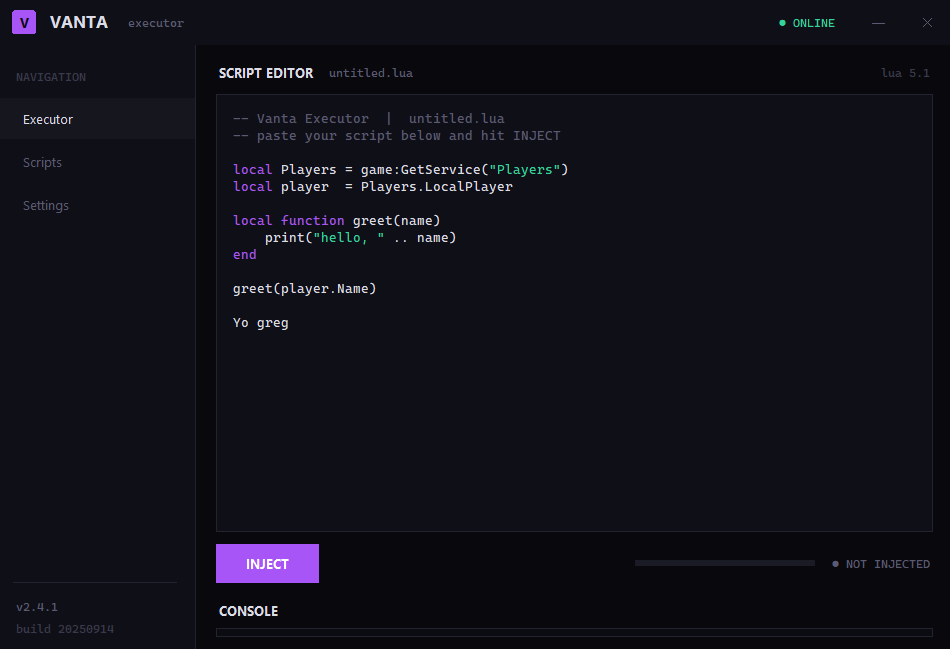 Vanta desktop interface preview